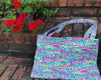 Multicolored Rainbow Canvas Tote Bag