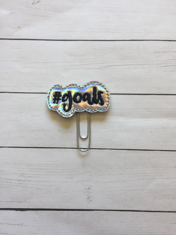 Holo #goals Planner Clip/Planner Clip/Bookmark. Goals Planner Clip. Holographic Planner Clip. Word Planner Clip