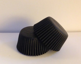 50 count - Glassine Black standard size cupcake liners/baking cups