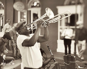 New Orleans Jazz Musician Photograph "Music from the Soul" French Quarter Street Performer Picture, Louisiana Print. Mardi Gras Wall Art.