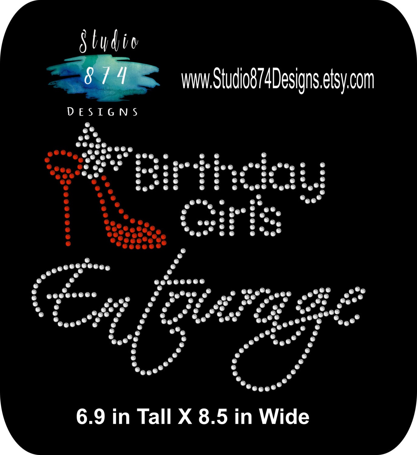 BIRTHDAY Girl Rhinestone Bling Ironon Transfer Applique