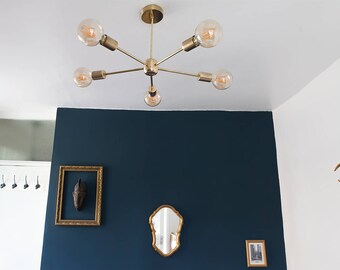 READY TO SHIP / Lohtse / Brass / Industrial / mid century / Sputnik / Pendant light / Handmade