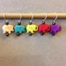 Stone Elephant with copper glass seed beads - Set of 5 stitch markers