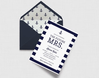 Nautical Bridal Shower 5" x 7" Invitation - Digital or Printed