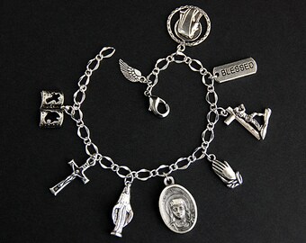 Saint Catherine Bracelet. Catholic Bracelet. St Catherine Charm Bracelet. Catholic Jewelry. Religious Jewelry. Handmade Jewelry.