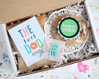 Happy Father's Day Gift Box - Happy Day Gift | Gift Box for His | The Best Dad Ever | Daddy Gift | Cookies and Chocolate for Dad | Chocolate