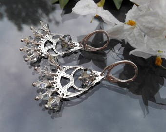 925 Silver earrings and Swarovski crystals