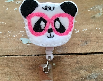 Nerdy Panda ID badge reel holder retractable clip