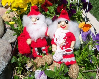 Vintage Swedish Tomten Dolls-Soren and Solveig
