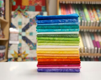 Rainbow Batik Blenders - Fat Quarter Bundle - 20 batiks