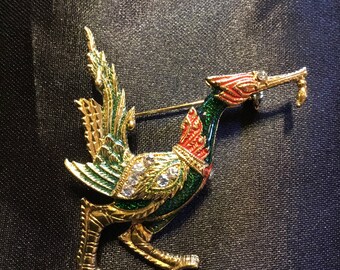 Beautiful Vintage Roadrunner Brooch Beep Beep!