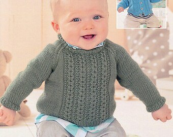 Sweater Knitting Pattern Leaflet Sirdar 1415 Snuggly DK, 0-7 years