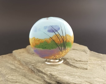 Lampwork Glass Focal Bead - handmade - Scenery Bead The Moors