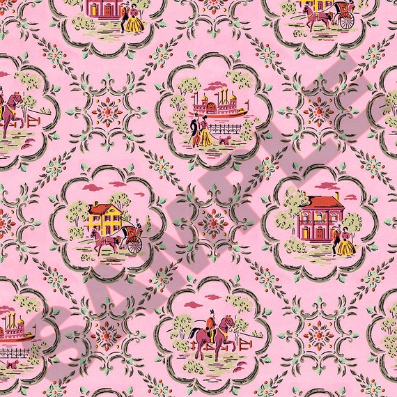 Printable Vintage Victorian Dollhouse Wallpaper Download 1:12