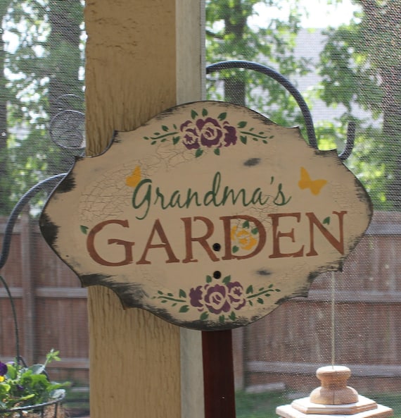 Grandma's GARDEN Decorative Sign w/stake/Garden Sign/Door