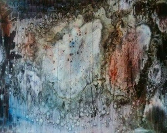 Oil abstract painting "molecule"