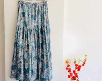 Vintage midi skirt | vintage lange rok | midi rok | flower skirt | 70s bloemenrok| minty skirt | size M