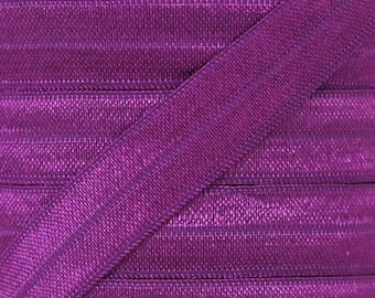 Ultra Violet Fold Over Elastic - Elastic For Baby Headbands and Hair Ties - 5 Yards of 5/8 inch FOE