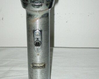 1950's Eveready Chrome Flashlight WORKS! #AP