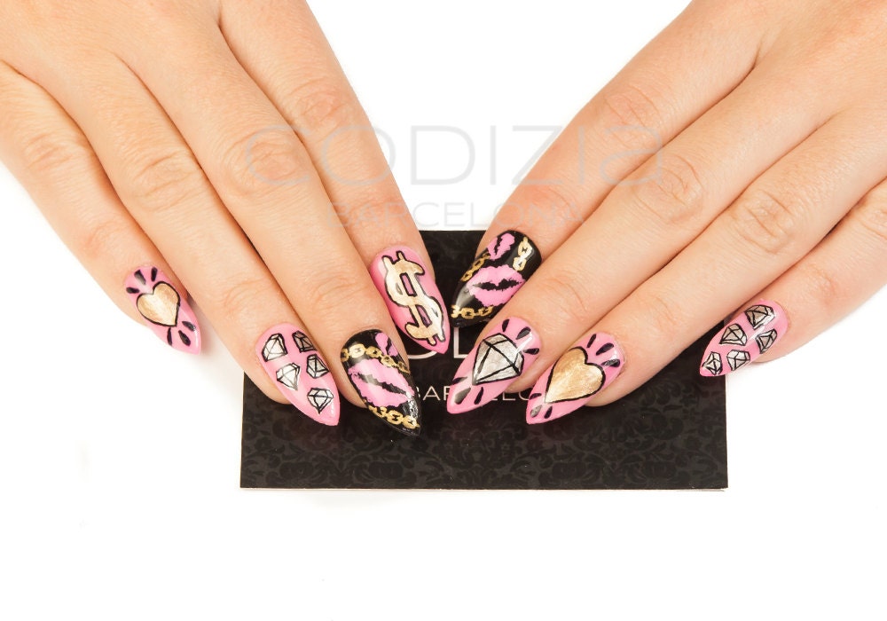 Million Dollar Fake Nails Made with Uv Gel Press On