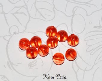 20 x 8mm red transparent acrylic beads