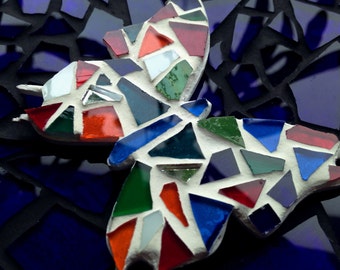 butterfly glass magnet/ fridge magnet/ stain glass butterfly/ mosaic/ mosaic tiles