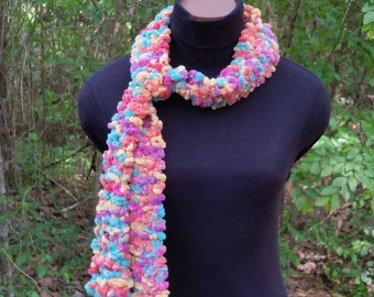 Knitted Skinny Scarf in Great Spring and Summer Colors