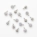 Tiny Cubic Pendant . Tiny Cubic Charm . Wedding Jewelry . Cubic Zirconia . Polished Rhodium Plated over Brass - 4pcs / UT0112-PR