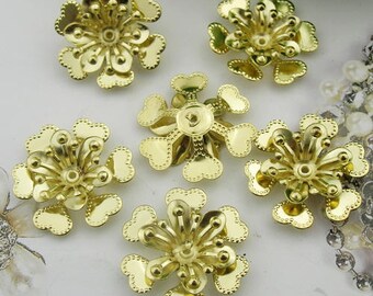 10pcs (22mm ) Raw Brass Flower Filigree Charms,(RB-04)