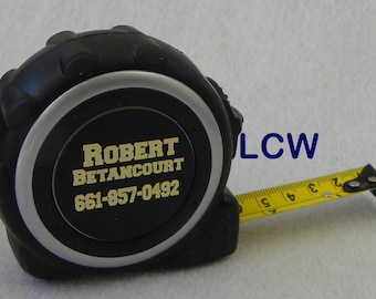 Measuring Tape Custom Personalized 16 Foot Black & Silver Fathers Day Dad Shop Tools Groomsmen Best Man Birthday Gift Yellow Metal Tape