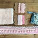 ZSTZ-002 Textile Embellishment Kit/Pink and White/Great for Journal, Mixed Media, Tags & Cards, Sewing etc.