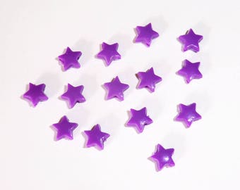 20 x beads 5mm purple stars