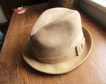 Vintage 60s Dobbs Suede? Fedora 7 1/4
