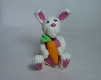 Rabbit edible sugar paste decoration cake cupcake toppers birthday