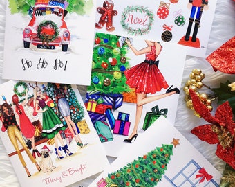2017 Christmas card set,Greeting cards,Christmas cards, Greeting cards set, Greeting cards blank,Handmade greeting cards