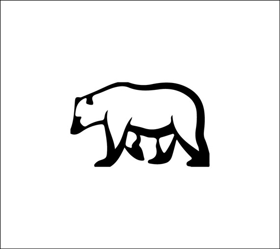 Bear Silhouette Decal Masculine Vinyl Car Decal Yeti Decal