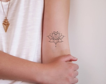  Moon  phase lotus  temporary  tattoo bohemian temporary  tattoo