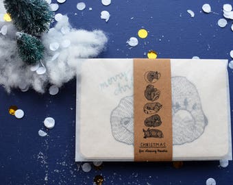 CHRISTMAS Sleeping Beauty & The Beasts | Set of 5 winter cards