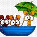 Image #90 - Bunnies on Boat Digital stamp by Sasayaki Glitter Digital Stamps - Naz Smith - Line art only - Black and White