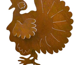 Turkey Metal Yard Stake, Fall and Thanksgiving Yard Art