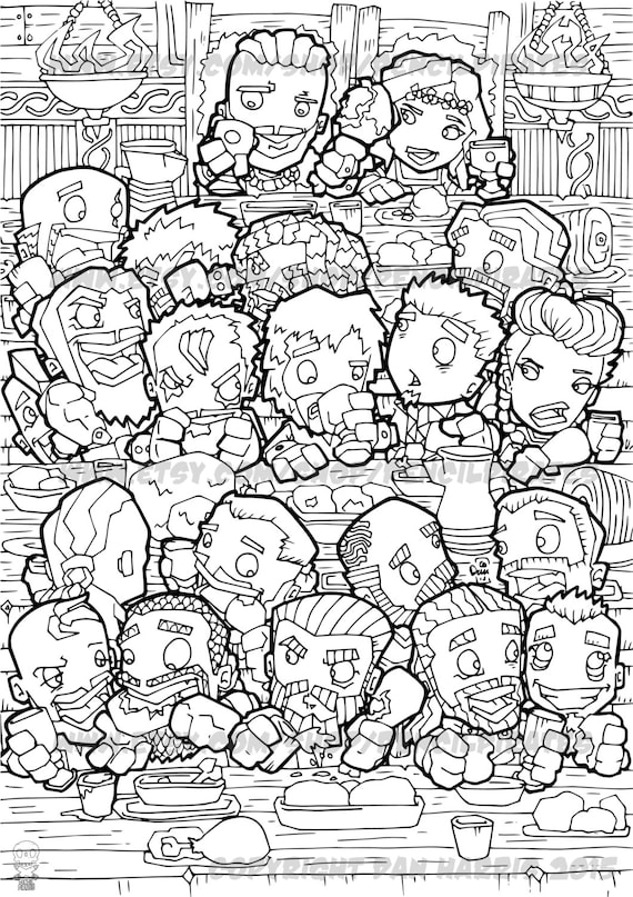 Viking Coloring Pages For Adults : Viking feast colouring page adult book one Viking Coloring Pages For Adults : Viking feast colouring page adult book one