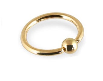 14K Real Gold Captive Bead Ring