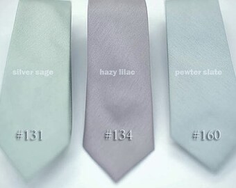 No#131,134,160, semi shiny whimsical sage,lilac,pewter,muted ties,neutral grey ties,groomsmen,men,dusty wedding,neutral subtle wedding theme