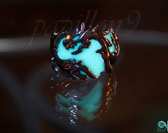 DRAGON Ring / Dragon ring Stainless Steel / GLOW in the DARK / Glow Dragon Ring /