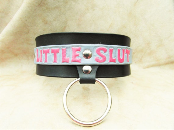 Little Slut Collar Leather Slut Collar Bdsm Slut Collar