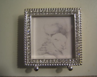 Jesus and the Lamb Mini Framed Print