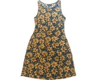 Vintage Yellow Sunflower Sun Dress