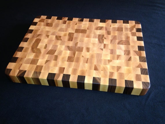 13 x 18 Birch & Walnut End Grain Cutting Board