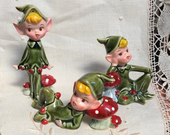 Made in Japan #4193 Elves Pixies Christmas set of 3