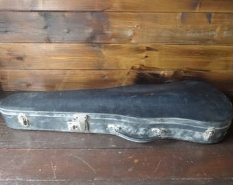 Vintage French Violin String Musical Instrument Wooden Case circa 1960's / English Shop